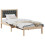 VidaXL vidaXL Bed Frame with Headboard Dark Grey 90 x 190 cm Solid Pine Wood 3