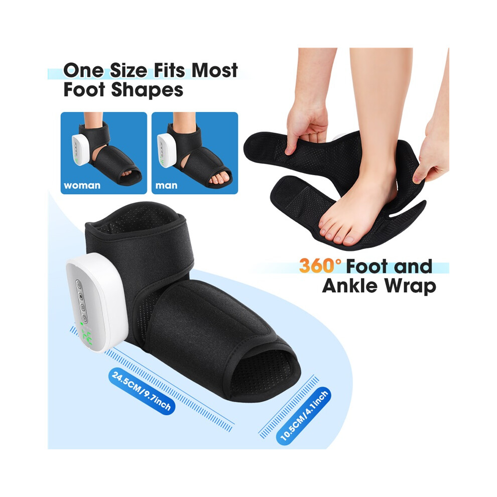 Stoyotu Electric Heated Ankle Foot Massager With Air Compression 4 Vibration 3 Airbag Ankle Massager Support Brace For Muscle Relaxation