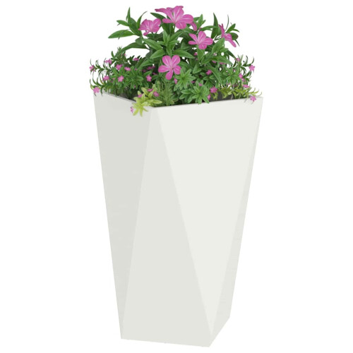 VidaXL vidaXL Planter 2 pcs White 40 x 40 x 75 cm Steel 2