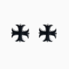 Sterling silver trendy Internet celebrity cross earrings fashionable street punk style versatile earrings_M