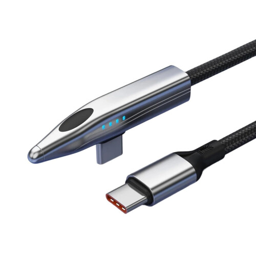 Rapid 240W Fast Charging Cable 90 Degree Bend Wide Compatibility For Multiple Electronics Alloy Cord_M