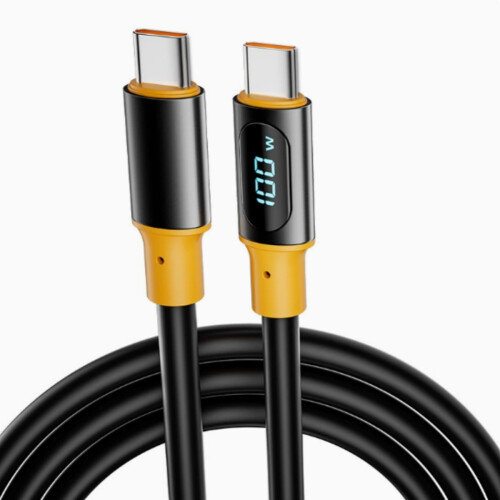 100W super fast charging LED real-time digital display data cable suitable for Apple 15 Huawei mobile phone computer charging cable_M