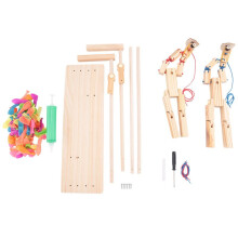 Balloon Bamboo Battle - New Handmade Wooden Fencing Puppets, Wooden Bots Battle Game, A