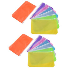 14 Pieces Binder Pockets A6 Size 6 Holes Binder Zipper Folders Waterproof PVC Loose Leaf Bags for 6-Ring Binder Notebook