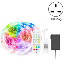 10 m langes Bluetooth-LED-Set mit 600 LEDs, Smart-Musik- und sprachgesteuerter LED-Streifen, nicht wasserdicht, 5050 RGB-LED-Streifen mit sieben wech