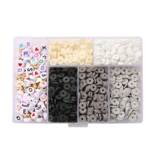 Clay Beads for Bracelet Making, Clay Beads for Making, Flat Round Polymer Clay Spacer Beads for DIY Bracelet A