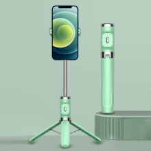 Perche à selfie Bluetooth avec cadre intégré compatible avec le streaming en direct (Vert Jeunesse) : Cadeau surprise Vert Jeunesse