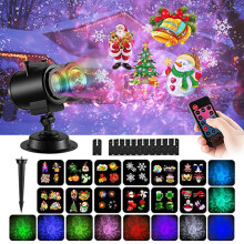 12-Picture 12W RGBW LED Dual-Tube Water Ripple Kerstprojector (Amerikaanse standaard): 12 patronen, verrassingscadeau
