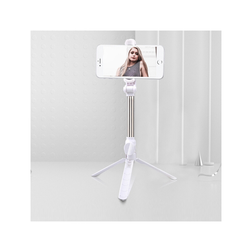Bluetooth Tripod Selfie Stick Live Streaming Phone Holder (White) : Surprise Gift White 9072918025957