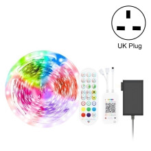 Meter langes Bluetooth-LED-Set mit 300 LEDs, intelligenter Musik- und sprachgesteuerter LED-Streifen, wasserdicht, 5050 RGB-LED-Streifen mit sieben