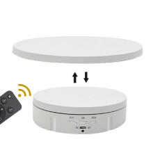 Supporto per esposizione di gioielli in live streaming 2 in 1 con spina, girevole, colore: bianco (telecomando compatibile): spina bianca, telecomand