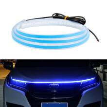 Auto LED sfeerverlichting voor de motorkap met vloeiend lichteffect, stijl: effen blauw licht (1,5 meter): monochroom blauw licht verrassingscadeau