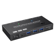 Kc-Kvm212Dh 4K 60Hz USB3.0 DP Conmutador KVM para doble monitor con extensión de doble pantalla MST Copia: KC-KVM212DH Regalo sorpresa