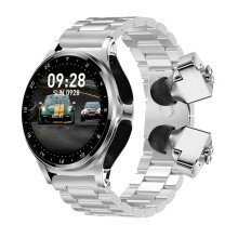 Gt69 1.3-Inch Ips Touchscreen Ip67 Waterproof Bluetooth Headset Smartwatch, Supports Sleep Monitoring/Heart Rate Monitoring/Bluetooth Calling (Silver
