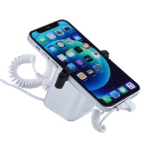 Supporto/allarme antifurto per cellulare con colonna quadrata e custodia in alluminio A29, con connettori a pinza e interfaccia a 8 pin, compatibile