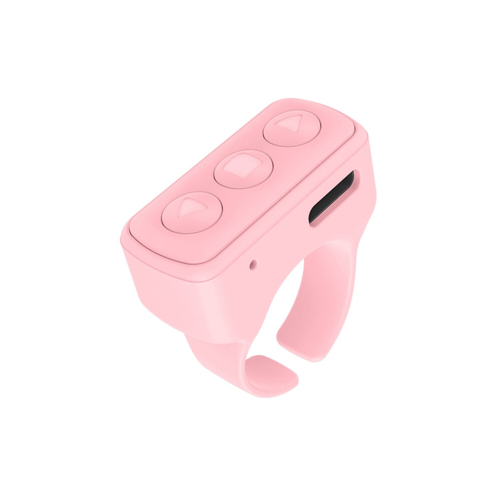 Bluetooth Three-Button Compatible Remote Control Ring Video Controller, Novel Page-Turning And Photo-Taking Tool (Pink) : Surprise Gift Pink 9072918034294