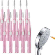 (Pink 10pcs, -) 10 Mini Escovas Limpeza Anti Entupimento Bico Chuveiro Teclado Celular Carro