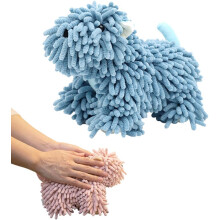 (Blue-1pc, -) Serviette Main Chiot Peluche Douce, Boule Serviette Microfibre Absorbante, Poup Doux Salle Bain