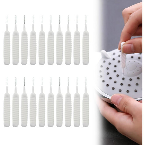 (White, -) 20 brosses pomme de douche, blanches
