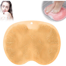 (Yellow, -) Voetrug reinigingspad siliconen douche scrubber mat met zuignappen dode huid verwijderaar voor voeten
