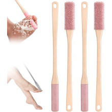 (Pink, 2 set) Cepillo limpieza pies mango largo esponja ducha cerdas suaves hombres mujeres mayores