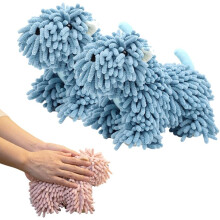 (Blue-2pc, -) Serviette Main Chiot Peluche Douce, Boule Serviette Microfibre Absorbante, Poup Doux Salle Bain