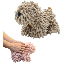 (Brown-1pc, -) Serviette Main Chiot Peluche Douce, Boule Serviette Microfibre Absorbante, Poup Doux Salle Bain