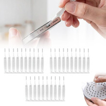 (White, -) Cepillo limpieza ducha 20 piezas herramienta antical agujeros pequeños accesorio hogar baño