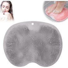 (Gray, -) Voetrug reinigingspad siliconen douche scrubber mat met zuignappen dode huid verwijderaar voor voeten