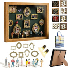 (A, 10 frame) Personalised Mini Museum Kit, DIY Shadow Box with Figurines & Spotlights, Anniversary Gift