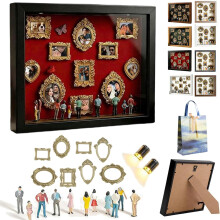 (C, 10 frame) Personalised Mini Museum Kit, DIY Shadow Box with Figurines & Spotlights, Anniversary Gift