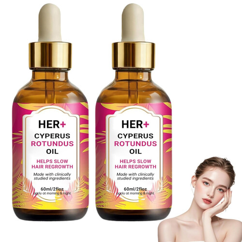 (2 Bottle, -) Λάδι Cyperus Rotundus για αποτρίχωση 60ml, φυσικό, μειώνει την τριχοφυΐα