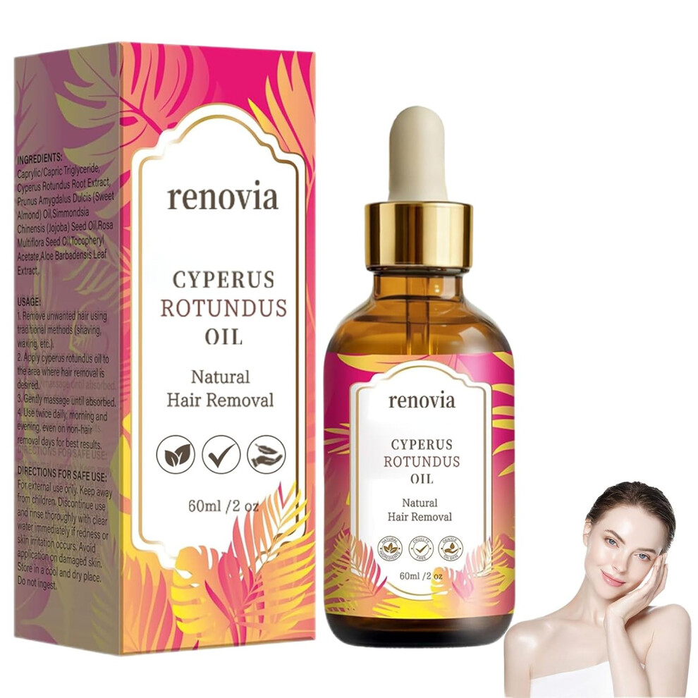 Oimg (1 Bottle, -) Cyperus Rotundus Oil For Hair Removal, Natural Herbal Serum, Pore Minimizer, Moisturising 1 Bottle