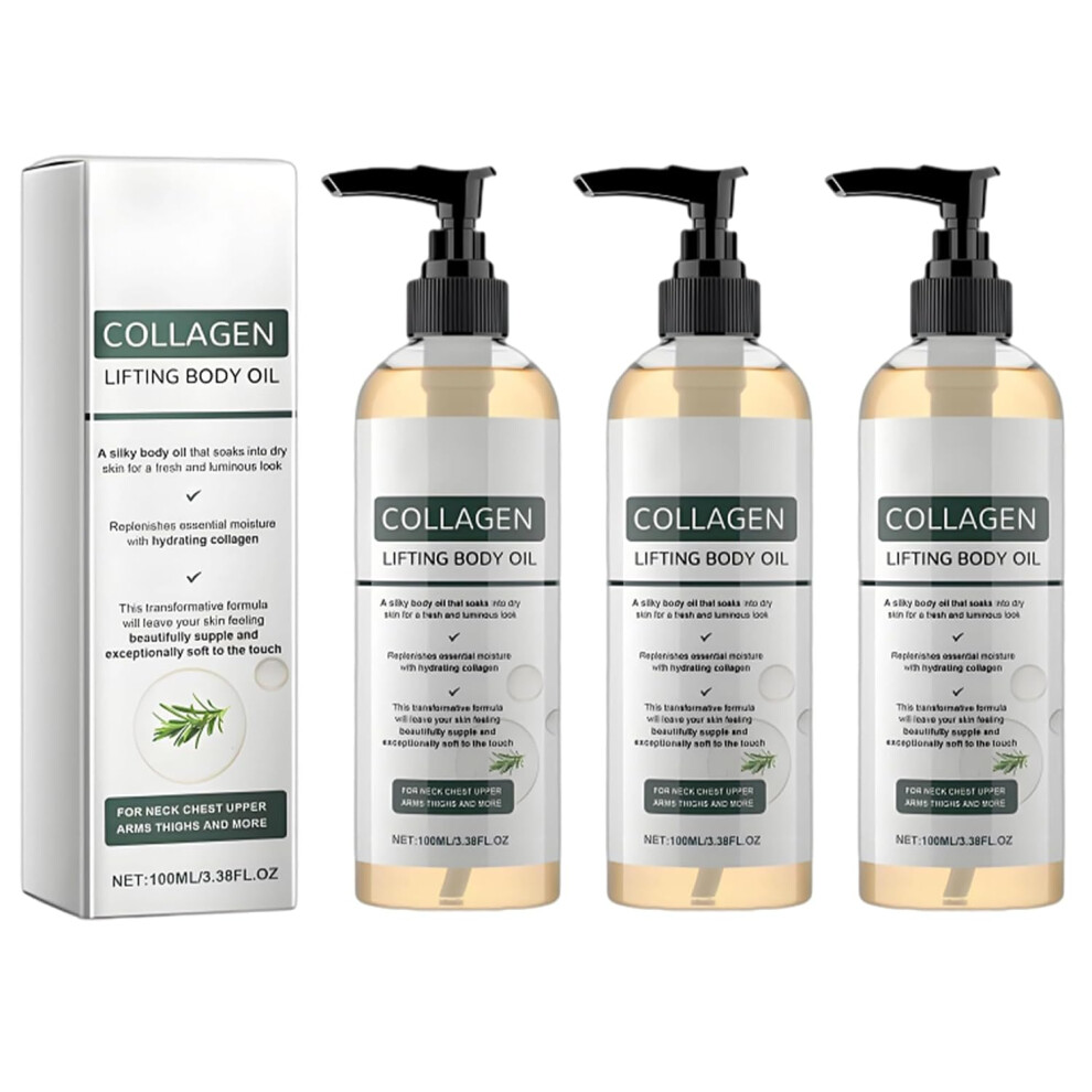 Oimg (3Pcs, -) Collagen Magic Body Oil, Firming Moisturising Silk Oil For Face & Body, Lightweight Non-Greasy
