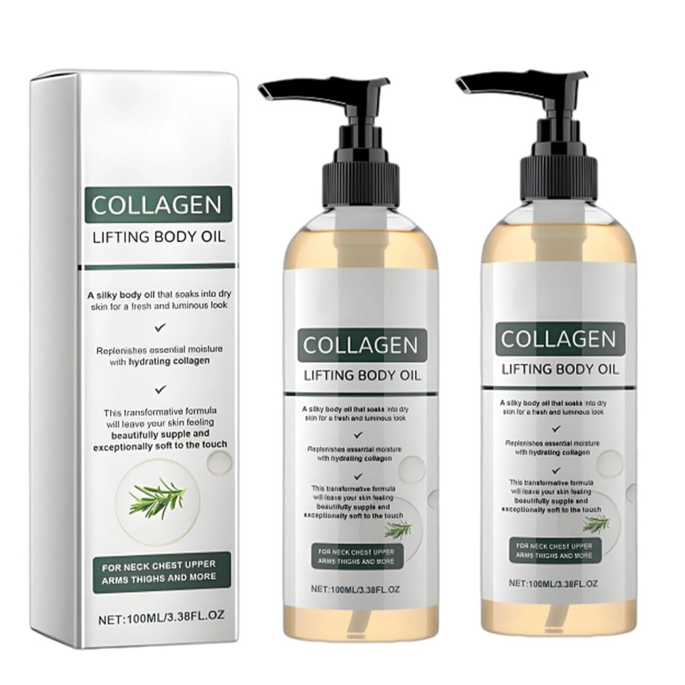 Oimg (2Pcs, -) Collagen Magic Body Oil, Firming Moisturising Silk Oil For Face & Body, Lightweight Non-Greasy