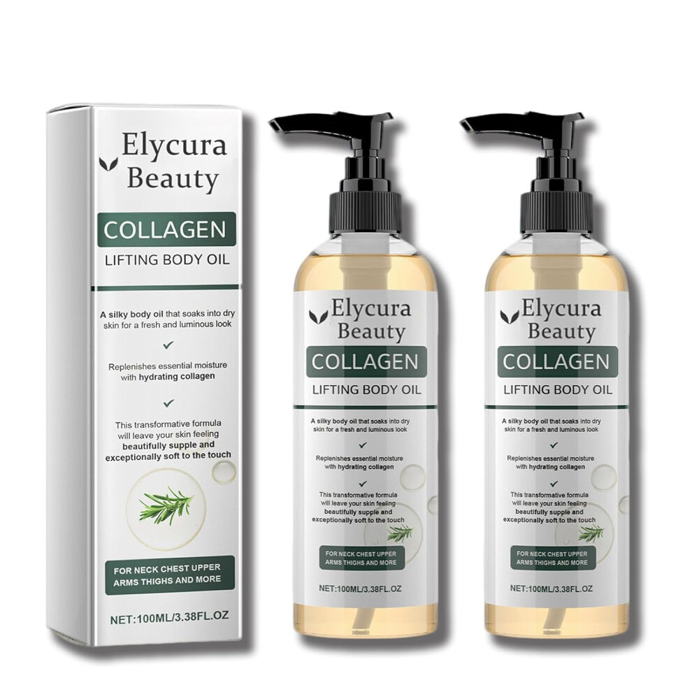 Oimg (2Pcs, -) Collagen Lifting Body Oil, Hydrating Oil For Women & Men, Dry Skin Moisturiser 3.38 Fl Oz /100 Ml