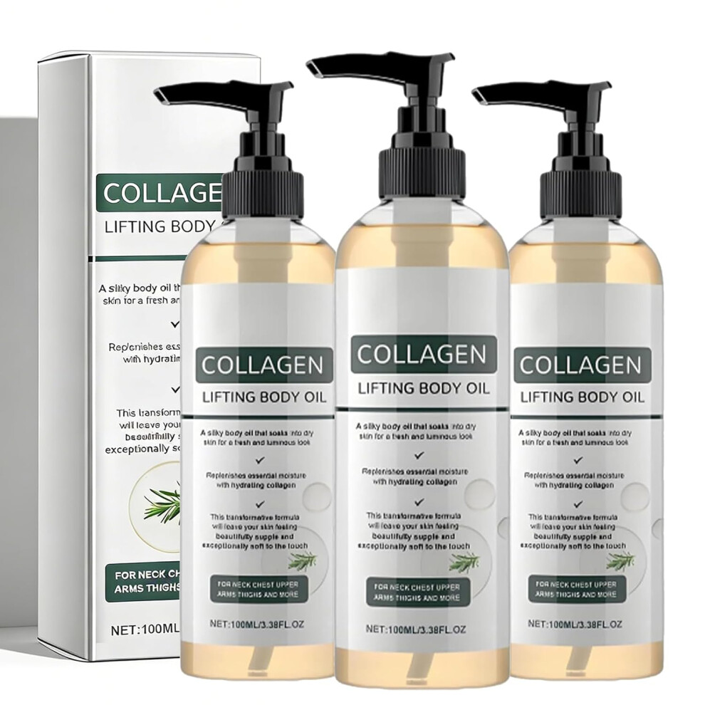 Oimg (3Pc, -) Collagen Lifting Body Oil, Deep Hydration For Firming Skin, Fast Absorbing Non-Greasy Moisturiser
