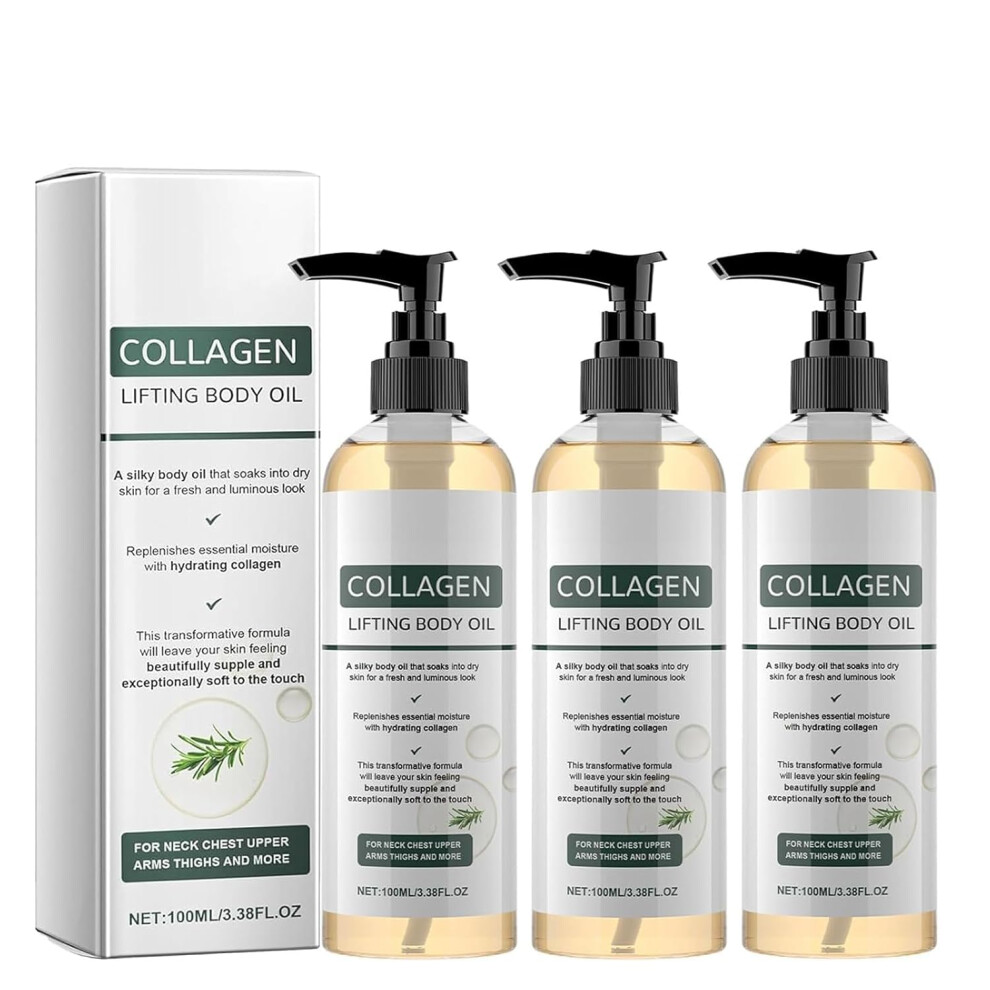 Oimg (3Pcs, -) Collagen Lifting Body Oil With Hydrating Formula, Fast Absorbing Non-Greasy 3.38 Fl Oz