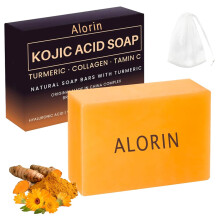 (1Pc, -) Savon Acide Kojique Curcuma & Vitamine C 2Pcs, Naturel Hydratant Éclaircissant Peau