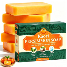 (5 PCS, -) Savon Déodorant Japonais Kaki 3 PCS, Contre Odeur de Vieux, Pain Naturel Douche Corps
