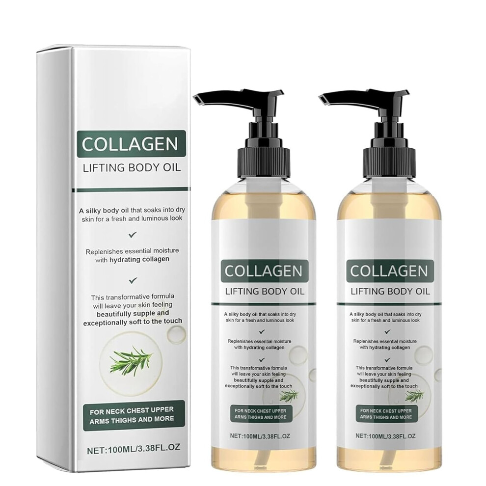 Oimg (2Pcs, -) Collagen Lifting Body Oil With Hydrating Formula, Fast Absorbing Non-Greasy 3.38 Fl Oz
