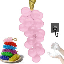 (pink, -) Savon Main Raisin Artisanal sur Corde, Forme Raisin Cristal Naturel, Déco Salle de Bain Cuisine
