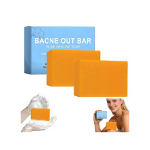 (2pcs, 4 Ounce (Pack of 1)) Savon Acné Dos Corps, Traitement Naturel Dos, Poitrine & Épaules, Curcuma & Vitamine C