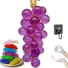 (Purple, -) Savon Main Raisin Artisanal sur Corde, Forme Raisin Cristal Naturel, Déco Salle de Bain Cuisine