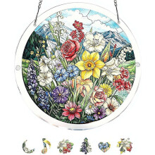 (Set E, One size) Acryl Puzzle Sonnenfänger, DIY Buntglas, für Fenster & Garten