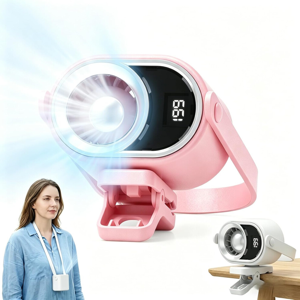 (, -) Car Clip On Air Conditioner Fan Â 360 Rotation 199 Speed, Usb Rechargeable Pink 5437706944829