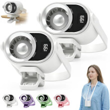 (White, -) 2026 auto clip on ventilator met LED display USB oplaadbare persoonlijke koelventilator 199 snelheden verstelbaar