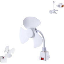 (White, -) Kit ventilateur prise adaptateur, col de cygne, base ampoule