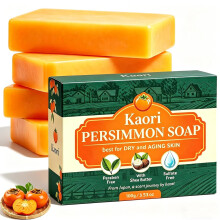(4 PCS, -) Savon Déodorant Japonais Kaki 3 PCS, Contre Odeur de Vieux, Pain Naturel Douche Corps