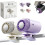 (White Purple, -) Ανεμιστήρας κλιπ αυτοκινήτου με LED, ημι-ψύξη 16, USB, 360, 199 ταχύτητες 1